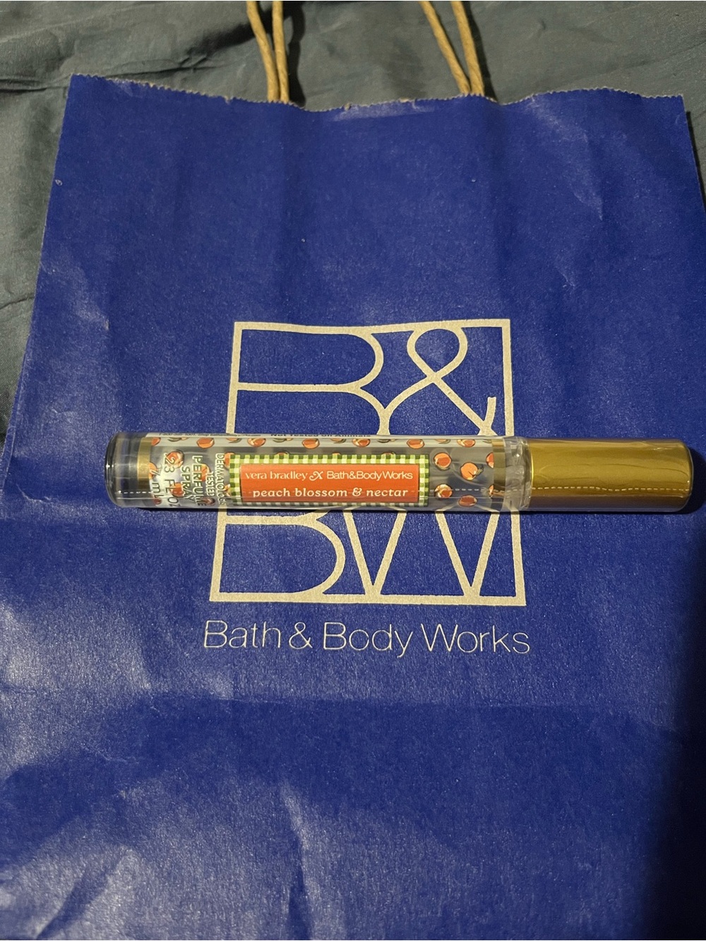 Bath & Body Works Peach Blossom & Nectar Roll-On Fragrance - Gold, Blue, Peach - Picture 1 of 2